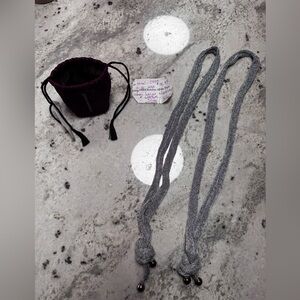 Adam & Martucci Silver Mesh Lariat Necklaces (2)